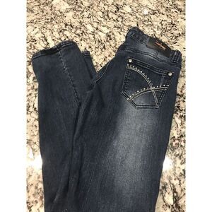 True Rock Dark Blue Jeans Size 13/14 Embellished Distressed Juniors 28x31
